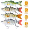 4Pcs 10cm/20g Bass Fishing Lure 6 Segment Multi Jointed Lifelike Fish Lures Sinking Wobbler