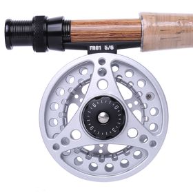 Kylebooker Fly Fishing Reel Large Arbor with Aluminum Body Fly Reel 3/4wt 5/6wt 7/8wt (Color: Silver, size: 3/4wt)