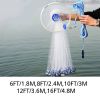 6FT/8FT/10/FT/12FT/16FT Heavy Duty Fishing Net with Nylon Mesh Easy to Throw